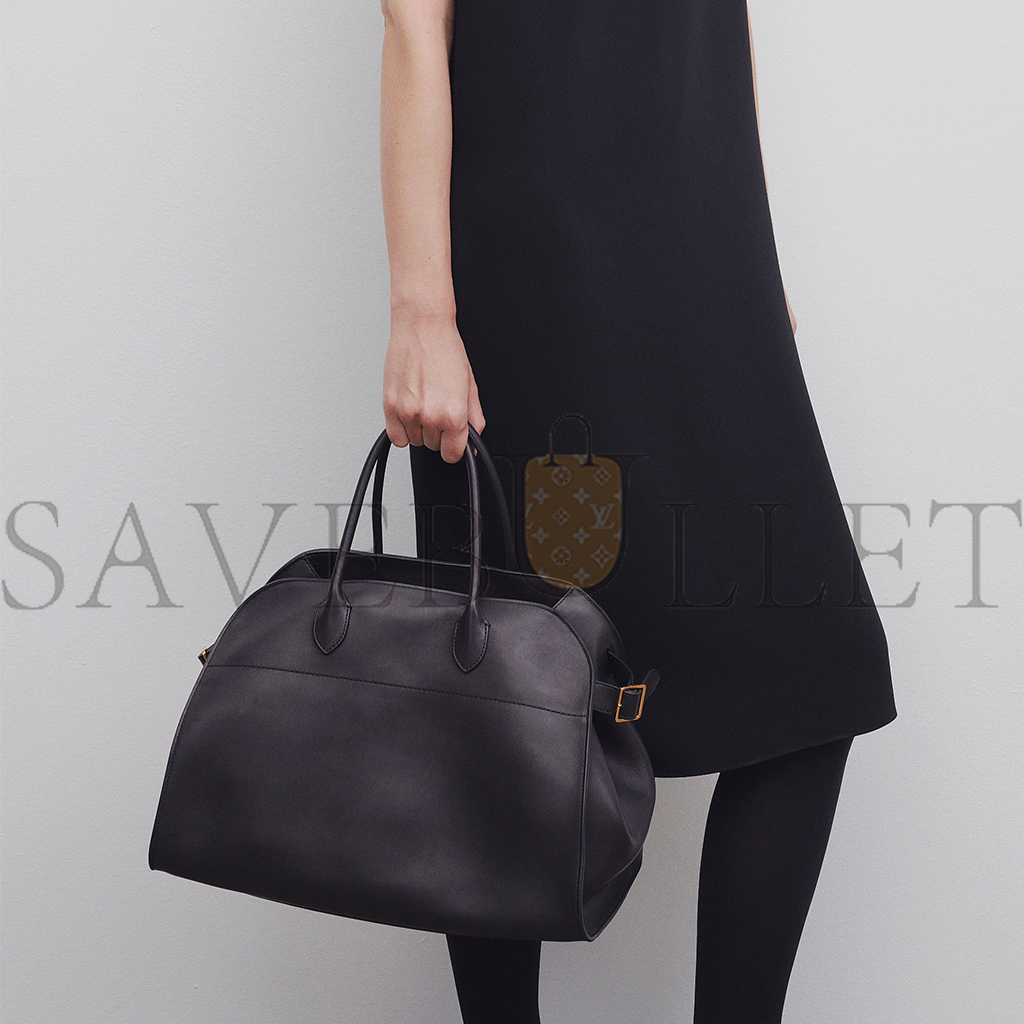 THE ROW SOFT MARGAUX 15 BAG IN LEATHER BLACK W1255L72BLSG (38*28*23cm)