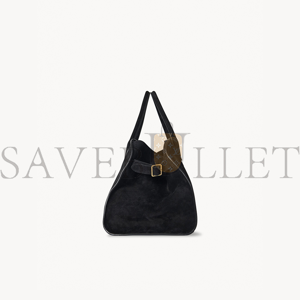 THE ROW SOFT MARGAUX 15 BAG IN SUEDE BLACK W1255L25BLSG (38*28*23cm)