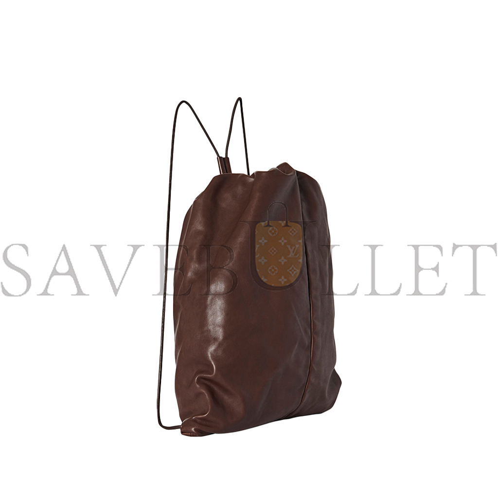 THE ROW PUFFY BACKPACK IN LEATHER CHOCOLATE W1604L114CHPLD (28*47*8cm)