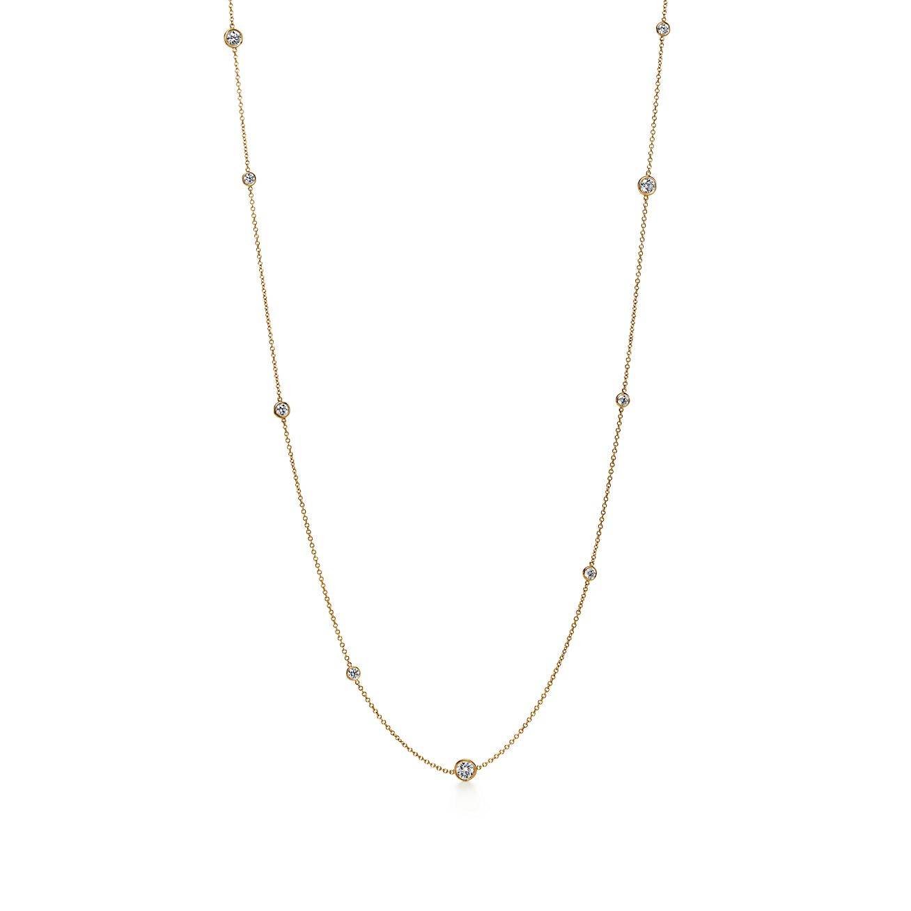 TIFFANY  ELSA PERETTI® DIAMONDS BY THE YARD® SPRINKLE NECKLACE IN YELLOW GOLD WITH DIAMONDS