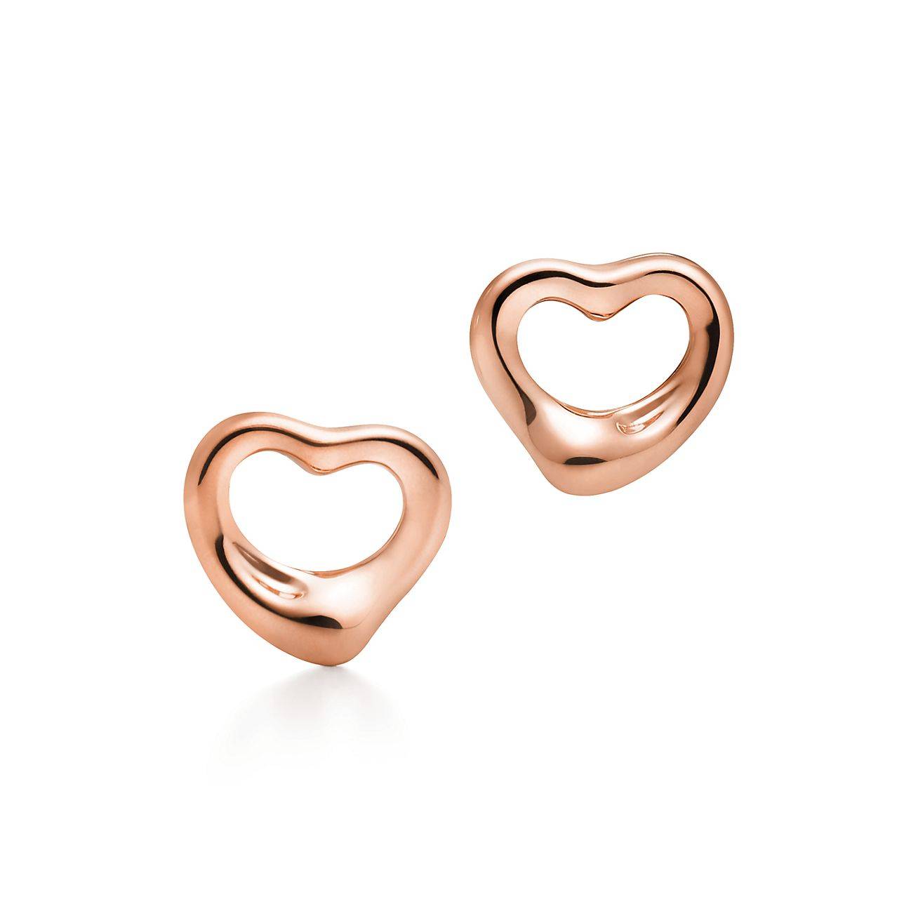 TIFFANY  ELSA PERETTI® OPEN HEART STUD EARRINGS IN ROSE GOLD, 11 MM