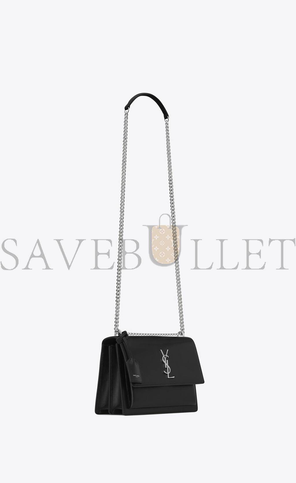 YSL SUNSET MEDIUM CHAIN BAG IN SMOOTH LEATHER 442906D420N1000 (22*16*6.5cm)