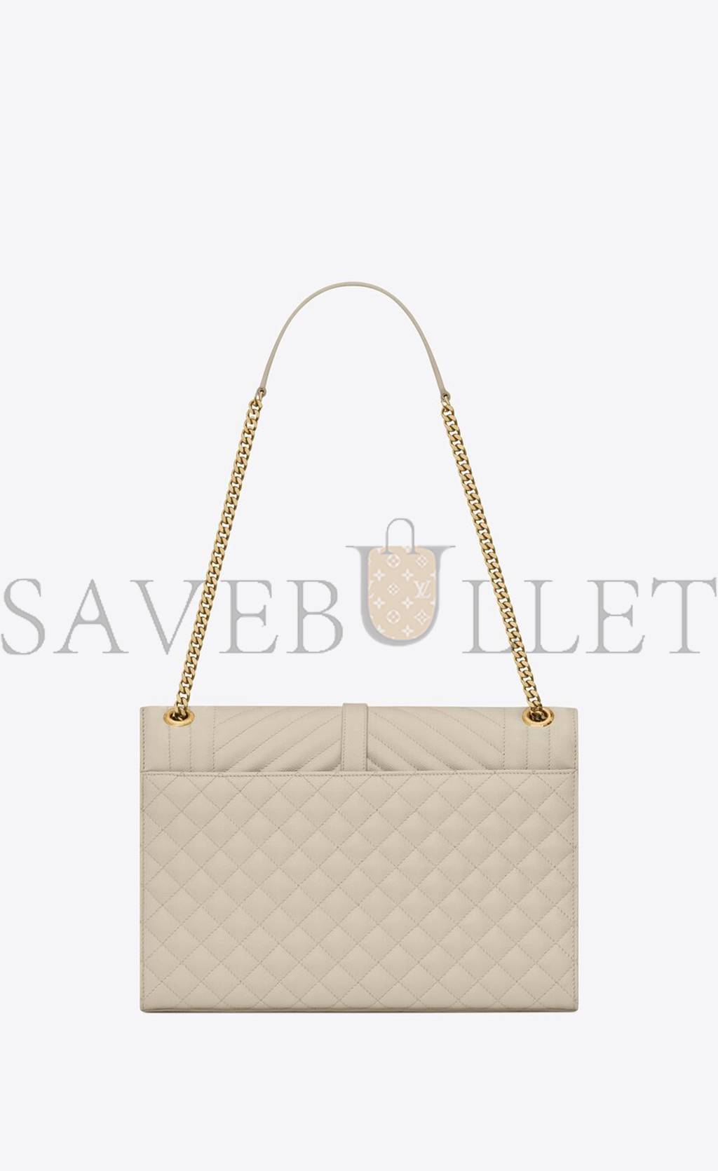 YSL ENVELOPE LARGE BAG IN MIX MATELASS&EACUTE; GRAIN DE POUDRE EMBOSSED LEATHER 600166BOW919207 (31*22*7.5cm)