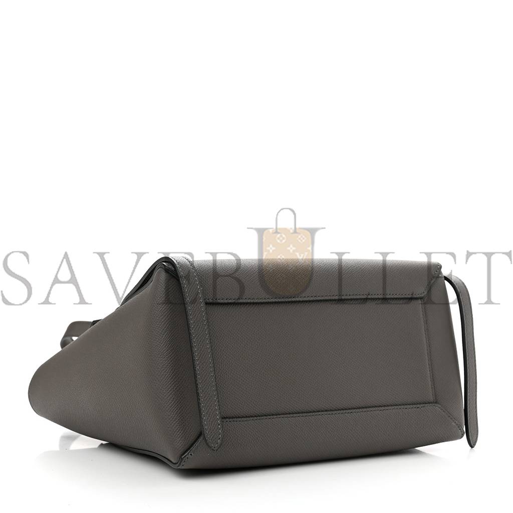 CELINE BABY GRAINED CALFSKIN MICRO BELT BAG GREY (24*21*14cm)