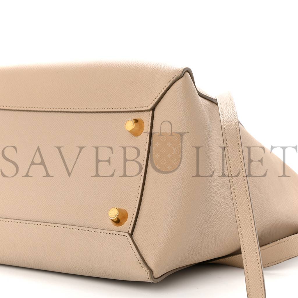 CELINE GRAINED CALFSKIN MINI BELT BAG LIGHT TAUPE (28*22*18cm)