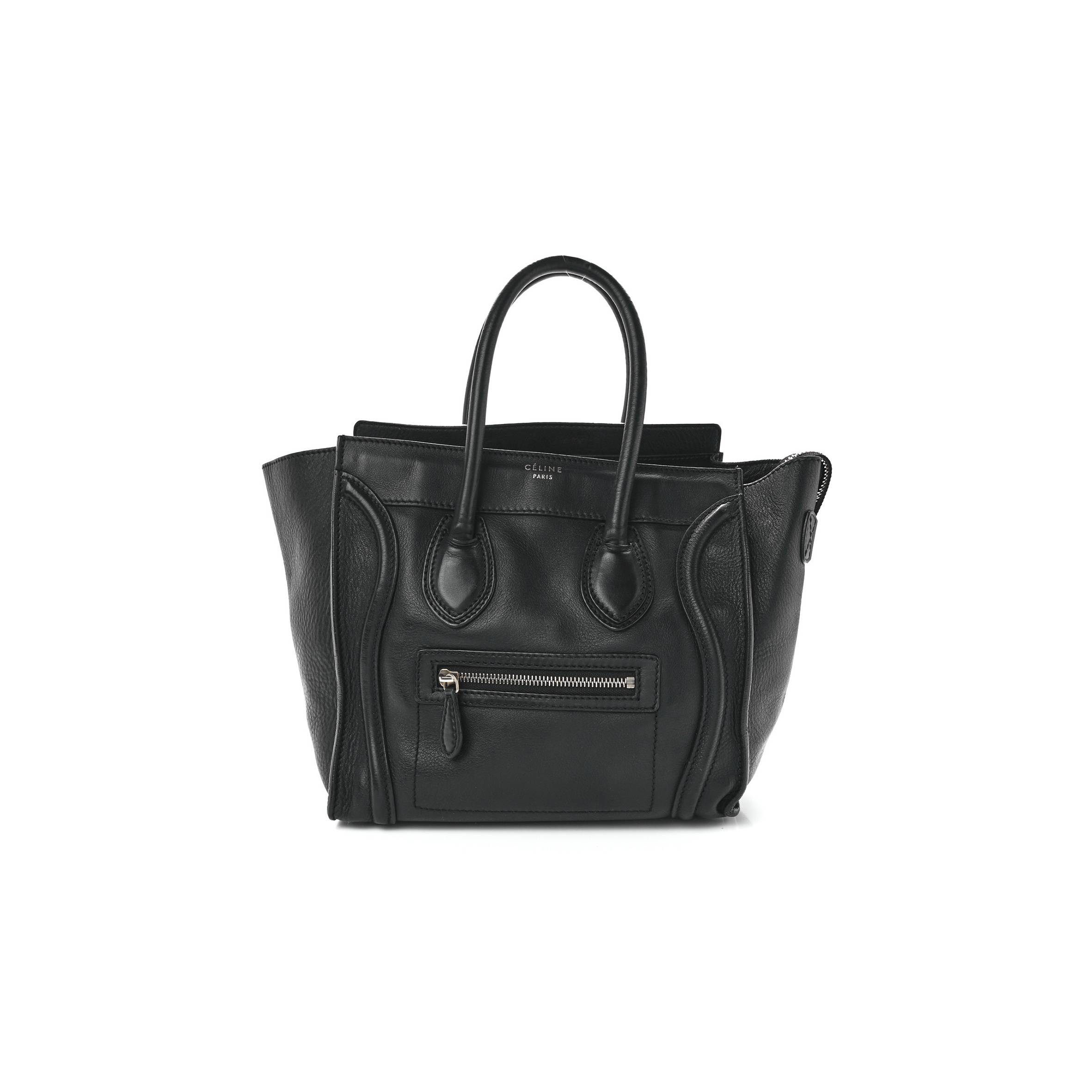 CELINE SMOOTH CALFSKIN MICRO LUGGAGE BLACK (26*26*14cm)