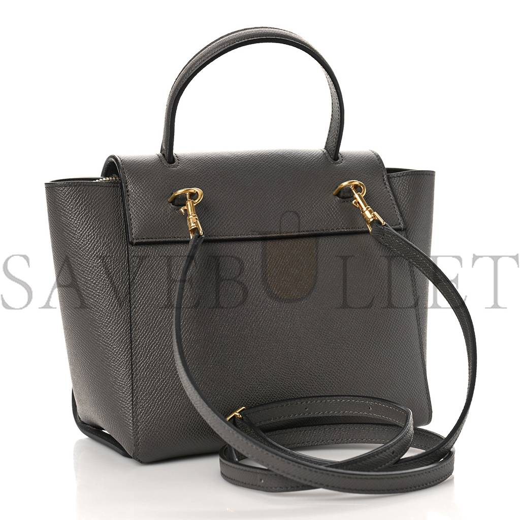 CELINE GRAINED CALFSKIN NANO BELT BAG GREY (20*19*11cm)