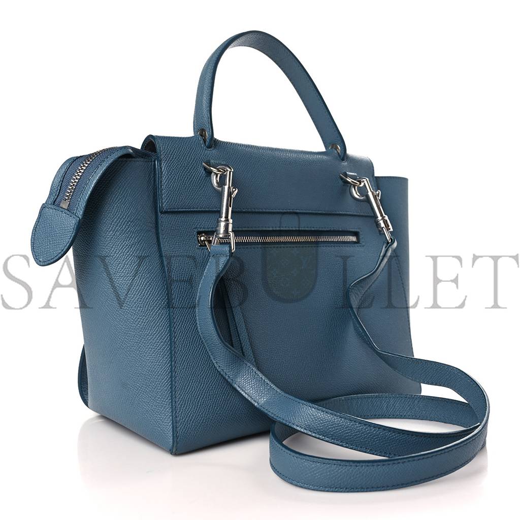 CELINE GRAINED CALFSKIN MINI BELT BAG SLATE BLUE (23*22*15cm)