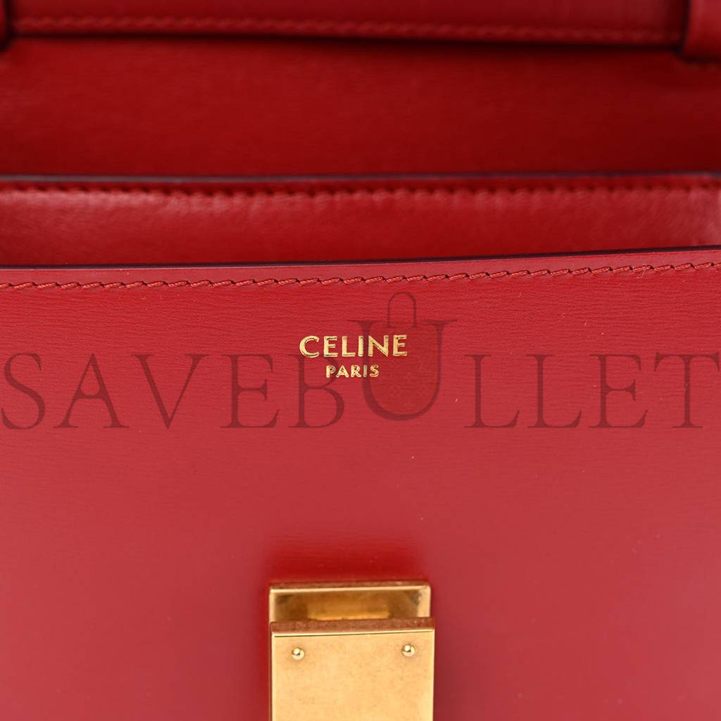 CELINE BOX CALFSKIN TEEN CLASSIC BOX FLAP BAG RED (18*15*6cm)