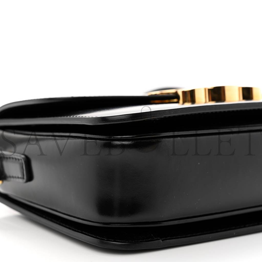 CELINE SHINY CALFSKIN TEEN TRIOMPHE BLACK (18*14*6cm)