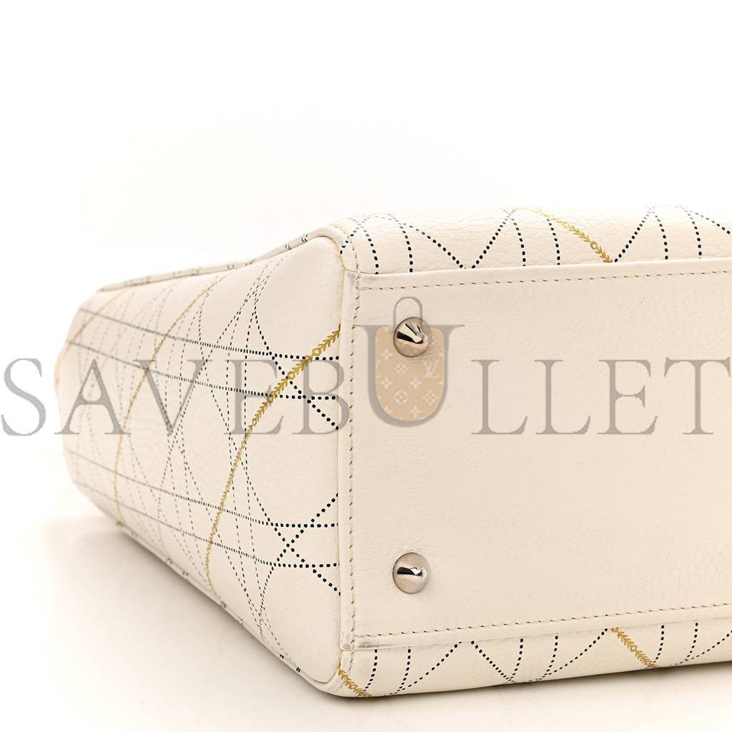 DIOR CALFSKIN CANNAGE PRINT MEDIUM LADY DIOR WHITE (23*20*12.1cm)