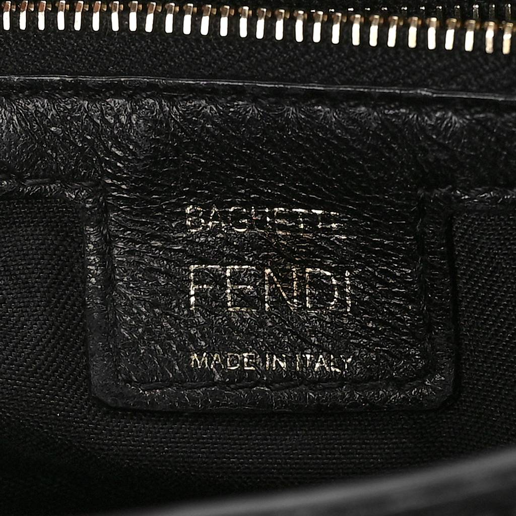 FENDI NAPPA FF 1974 EMBOSSED BAGUETTE BLACK (27*15*6cm) 